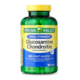 Spring Valley Triple Strength Glucosamine Chondroitin Tablets Dietary Supplement;  160 Count